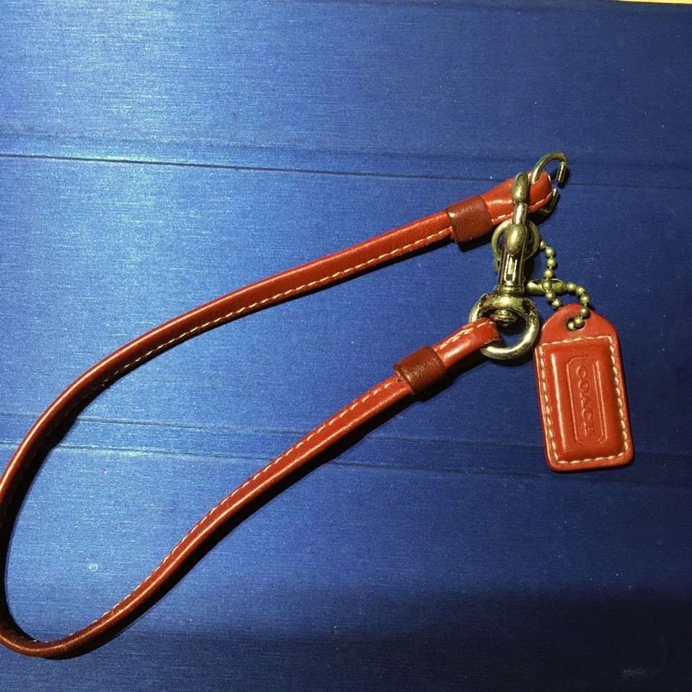 COACH Leather Wristlet Replacement Strap Key Fob Bag Charm Keychain Zipper